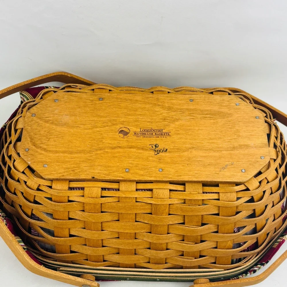 Longaberger Natures Garland Basket 2006 Christmas Collection Liner Protector USA